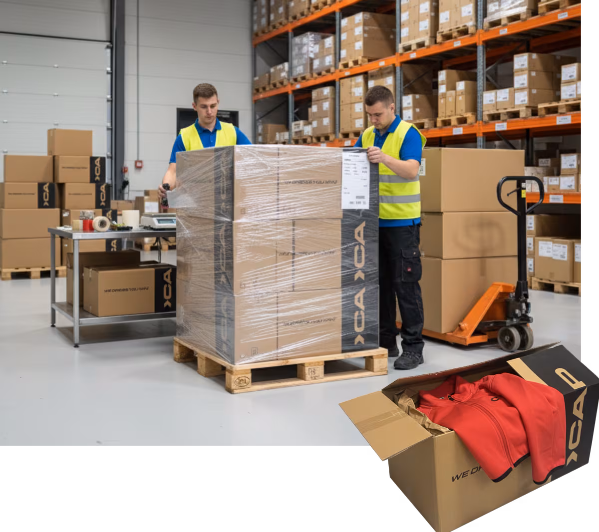 Logistikservice für CAP Teamwear-Projekte.