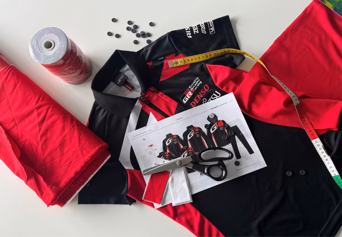 Materialdetail einer CAP Teamwear Kollektion.